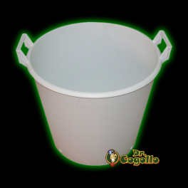 MACETA REDONDA BLANCA 50L CON ASAS.