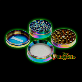 GRINDER BLING BLING HOJA RAINBOW 4 PARTES 50 MM - Dr.Cogollo Grow Shop