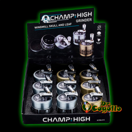 GRINDER MOLINILLO SKULL AND LEAF 3 PARTES 40 MM CHAMP HIGH - Dr.Cogollo Grow Shop