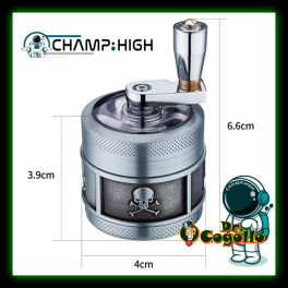 GRINDER MOLINILLO SKULL AND LEAF 3 PARTES 40 MM CHAMP HIGH - Dr.Cogollo Grow Shop