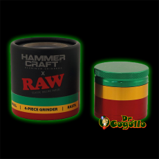 GRINDER ALUMINIO 4 PARTES RAW HAMMERCRAFT RASTA 50MM.