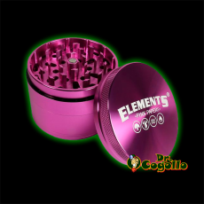GRINDER ALUMINIO 4 PARTES ELEMENTS PINK ROSA 61MM.