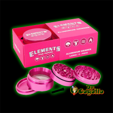 GRINDER ALUMINIO 4 PARTES ELEMENTS PINK ROSA 61MM.