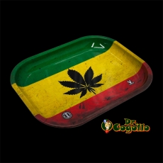 BANDEJA METAL V-SYNDICATE HOJA RASTA PEQUEÑA 18x14 CM