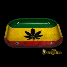 BANDEJA METAL V-SYNDICATE HOJA RASTA PEQUEÑA 18x14 CM